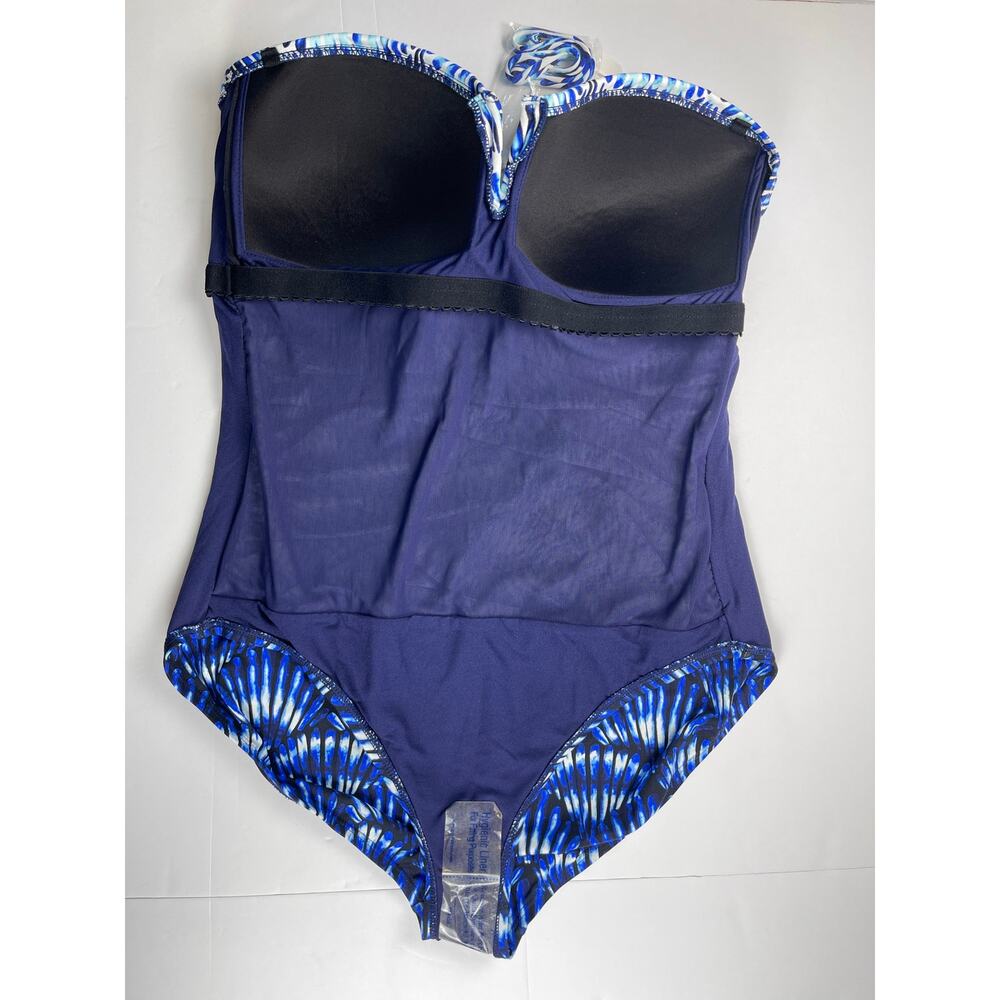 Tommy Bahama women’s size 12 Tideseashell Bandeau One-Piece Swimsuit New tie-dye - Picture 11 of 11